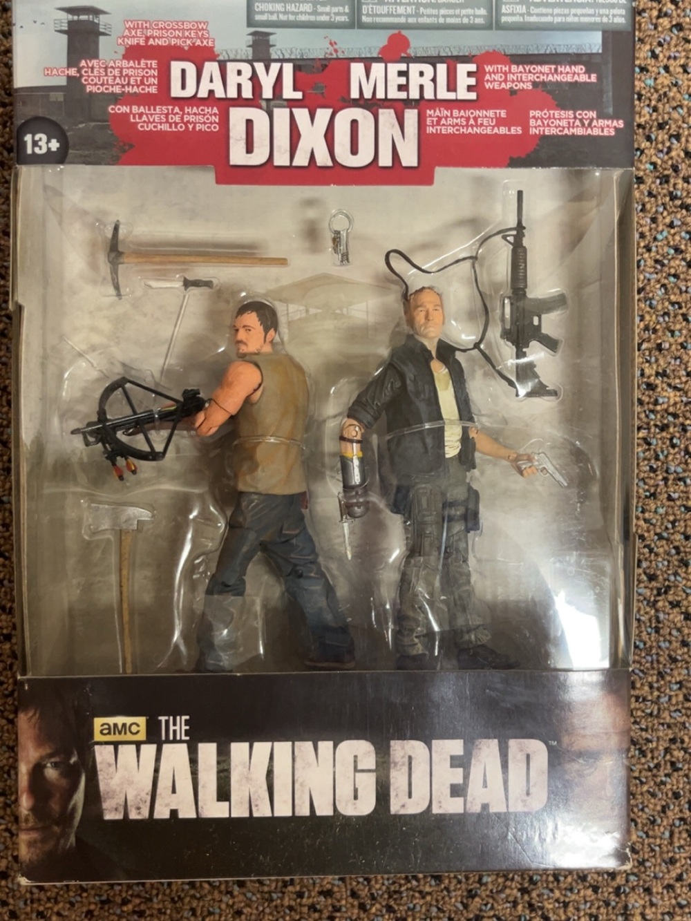 The Walking Dead Daryl & Merle Dixon Action Figure Set - Black/Brown